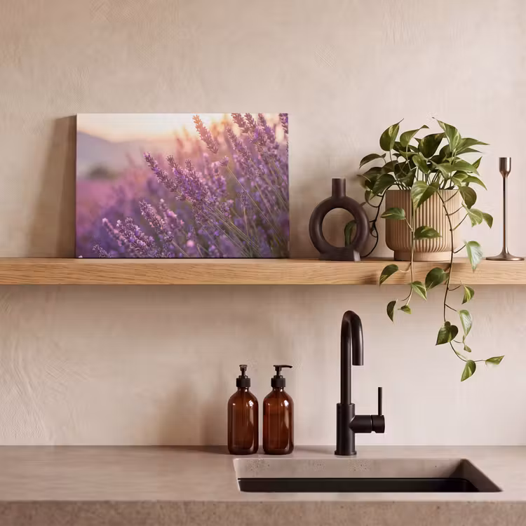Lavendel - Paars - Zonlicht canvas 2cm klein -sfeer3