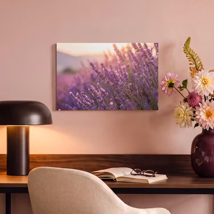Lavendel - Paars - Zonlicht canvas 2cm klein -sfeer4