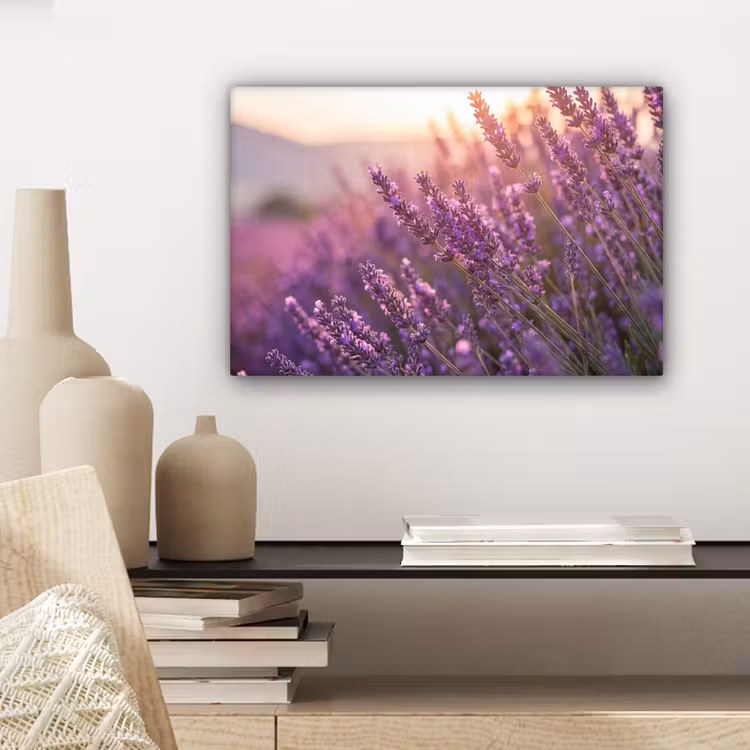 Lavendel - Paars - Zonlicht canvas 2cm klein -sfeer6