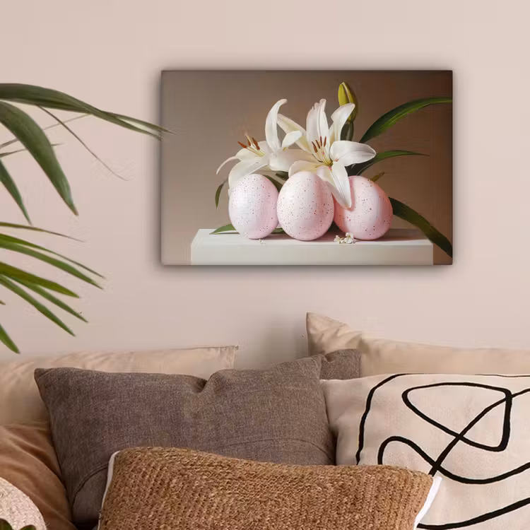 Lelies - Eieren - Pasen canvas 2cm klein -sfeer1