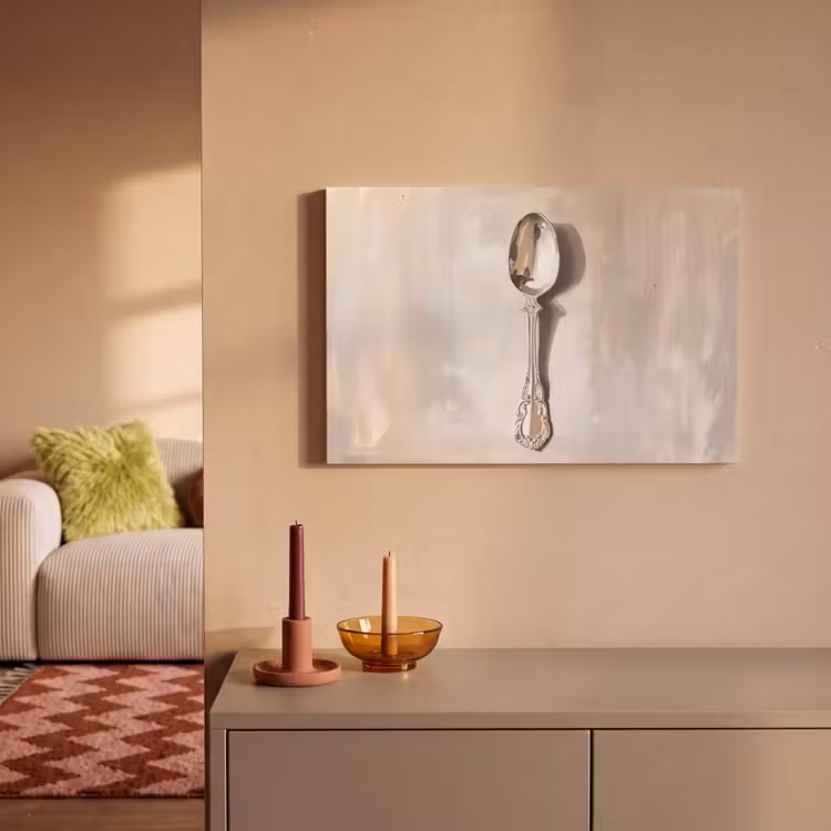Lepel - Verf - Zilver canvas 2cm klein -sfeer1