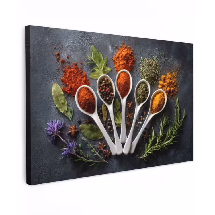 Lepels - Wit - Poeder - Kruiden canvas 2cm klein -z3d