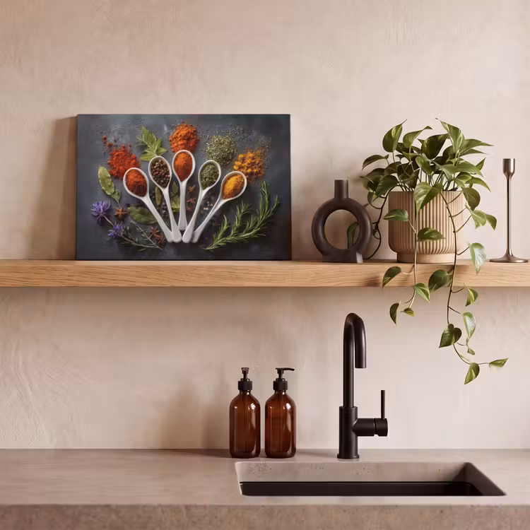 Lepels - Wit - Poeder - Kruiden canvas 2cm klein -sfeer3