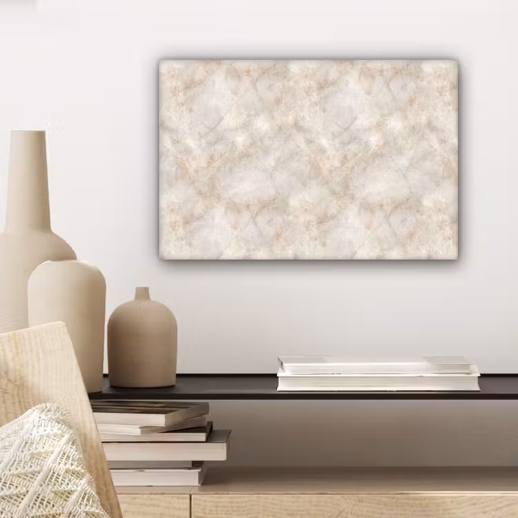 Lichtbeige - Goudbruine Nerven - Marmer canvas 2cm klein 34 -sfeer6