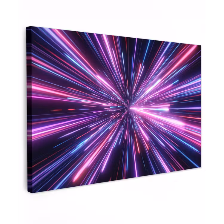Lichtsnelheid - Ruimte - Roze - Paars canvas 2cm klein -z3d