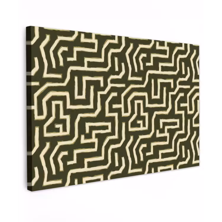 Lijnen - Abstract - Groen canvas 2cm klein 34 -z3d