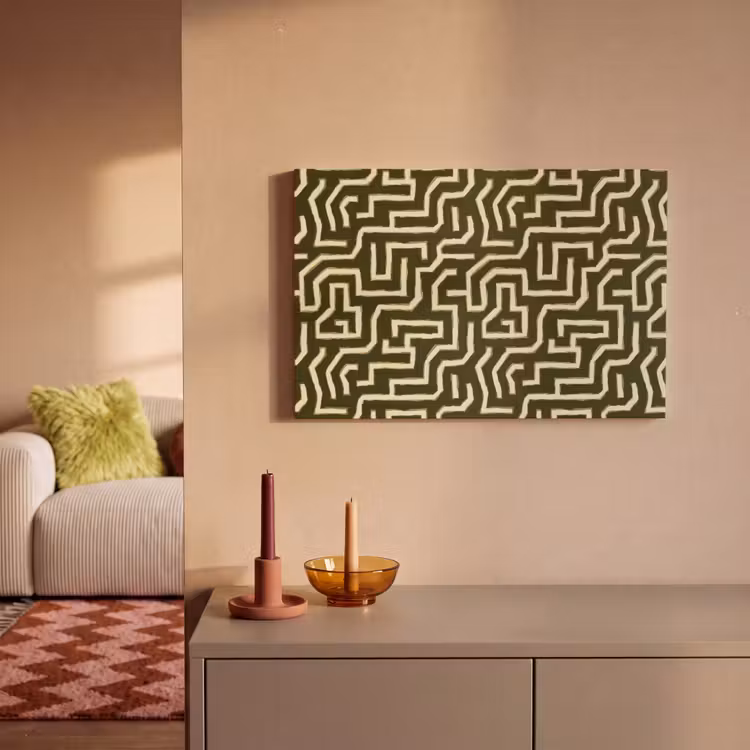 Lijnen - Abstract - Groen canvas 2cm klein 34 -sfeer1