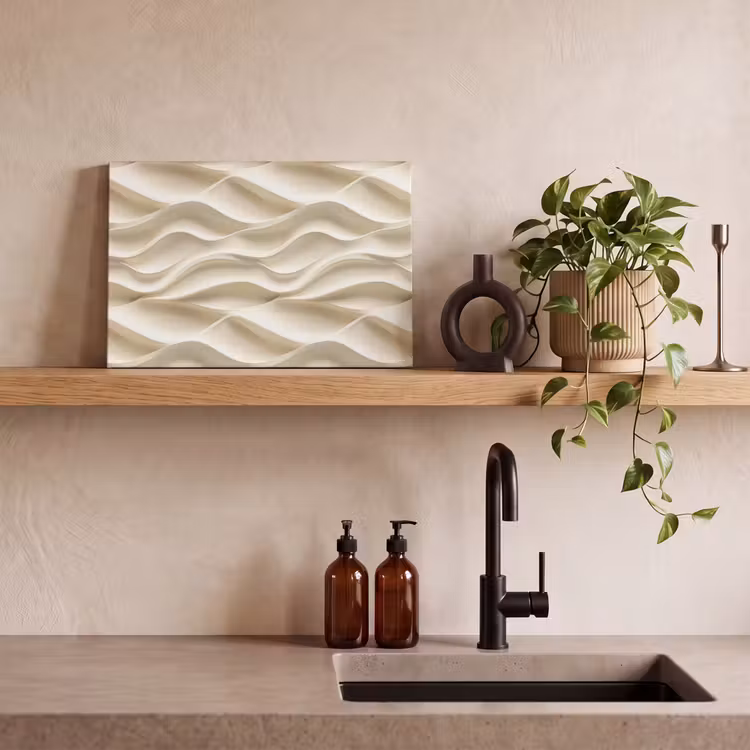 Lijnen - Golvend - Crème canvas 2cm klein 34 -sfeer3