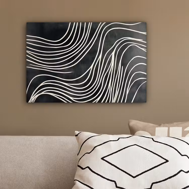 Lijnen - Patroon - Abstract - Wit canvas 2cm klein -sfeer3