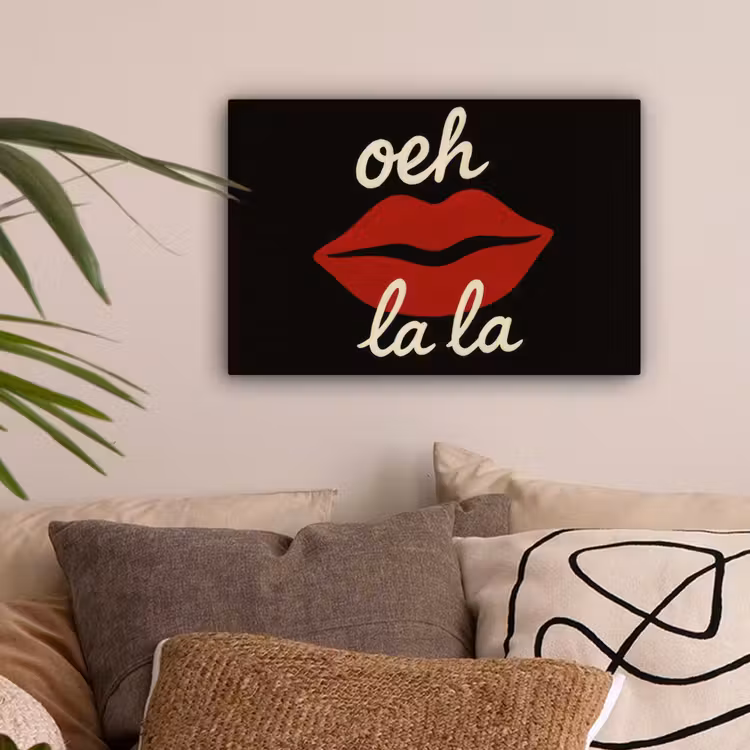 Lip - Rood - Quote canvas 2cm klein -sfeer1