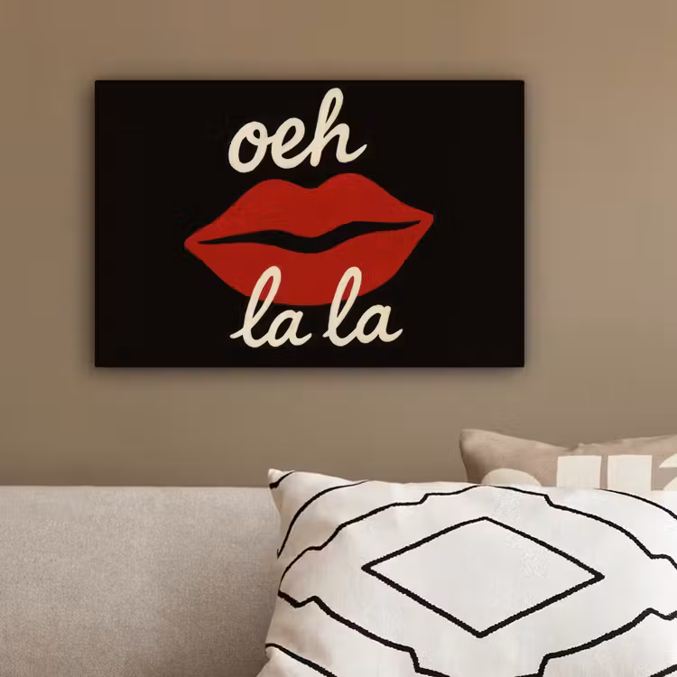Lip - Rood - Quote canvas 2cm klein -sfeer3