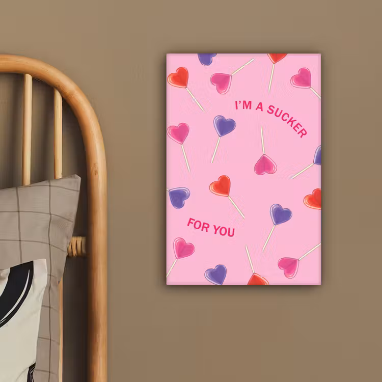 Lolly - Valentijn - Illustratie - Snoep canvas 2cm klein -sfeer3