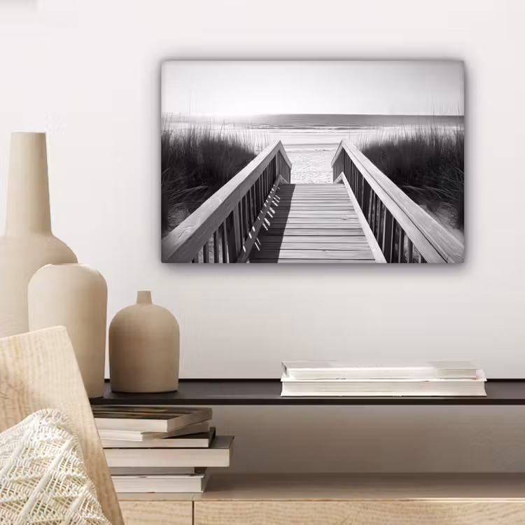 Loopbrug - Hout - Strand - Zee canvas 2cm klein -sfeer6