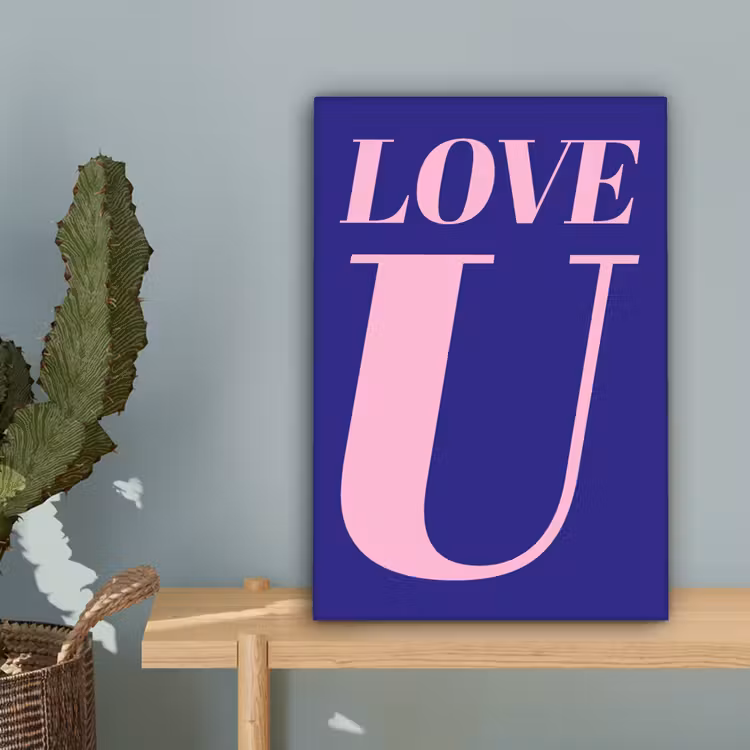 Love - Blauw - Valentijn canvas 2cm klein -sfeer4