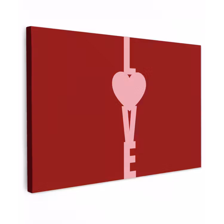 Love - Hart - Rood canvas 2cm klein -z3d