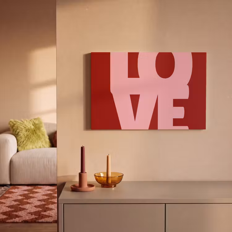 Love - Rood - Blokletters canvas 2cm klein -sfeer1