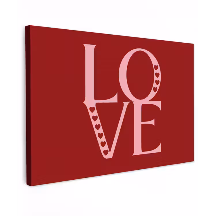 Love - Rood - Hatjes canvas 2cm klein -z3d