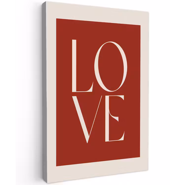 Love - Rood - Minimalistisch canvas 2cm klein -z3d
