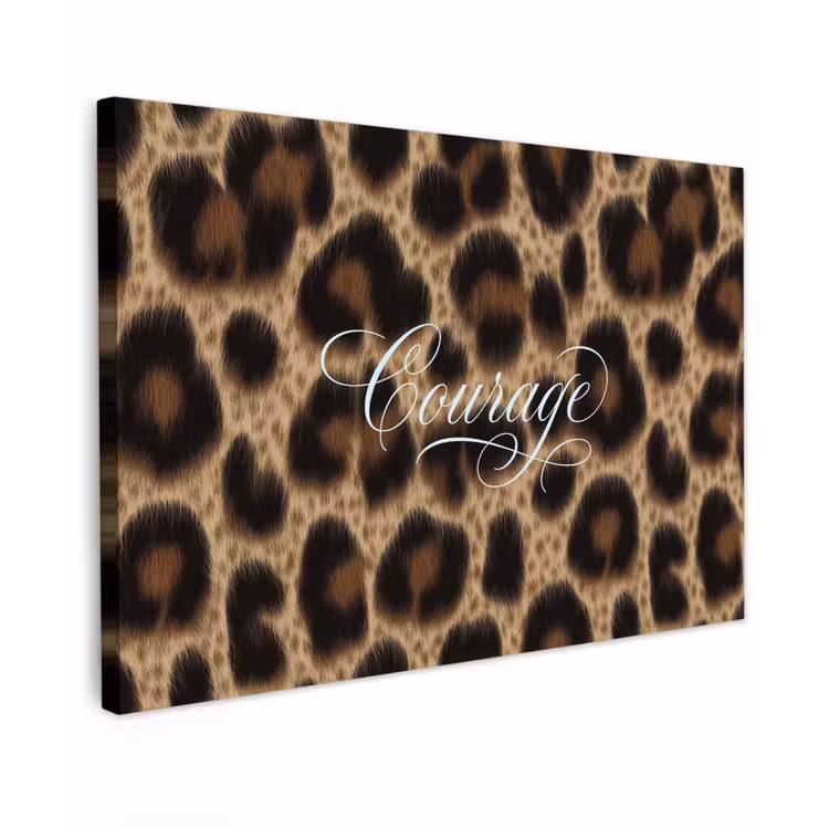 Luipaardprint - Bruin - Courage - Sierlijk canvas 2cm klein -z3d