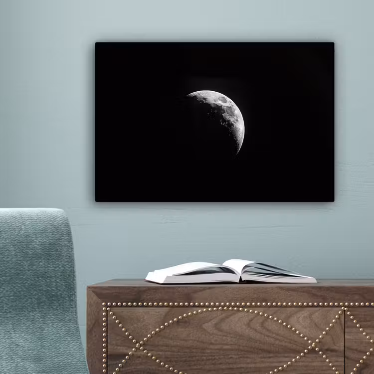 Maan - Hemel - Zwart - Schaduw canvas 2cm klein -sfeer4