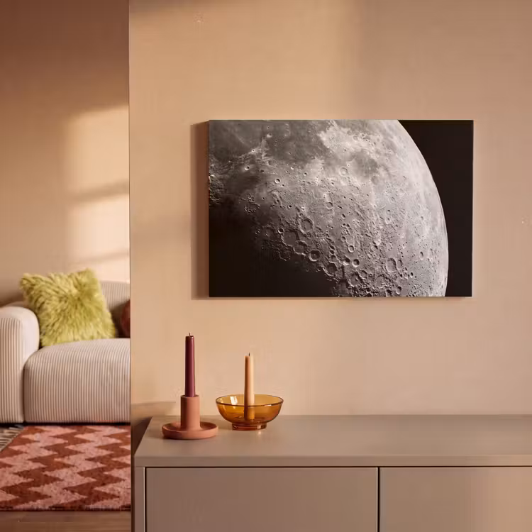 Canvas schilderij - Maan - Kraters - Ruimte - Maan - Kraters - Ruimte canvas 2cm klein