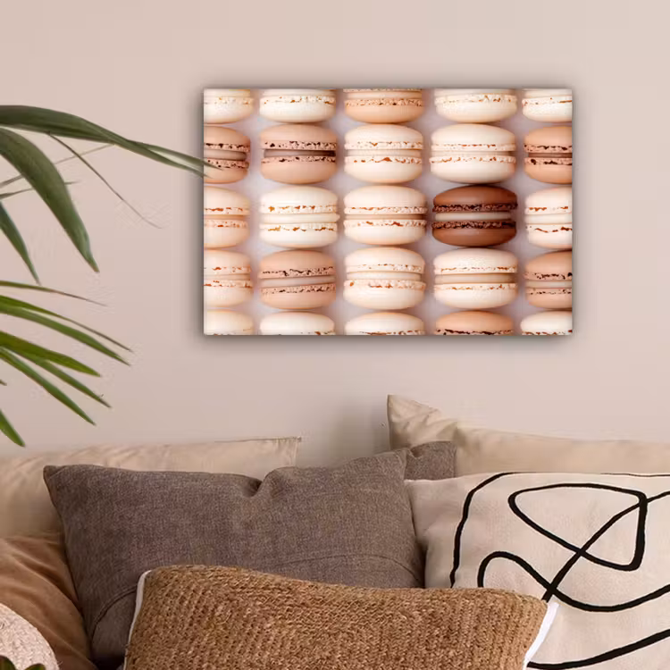 Macarons - Beige - Bruin canvas 2cm klein -sfeer1