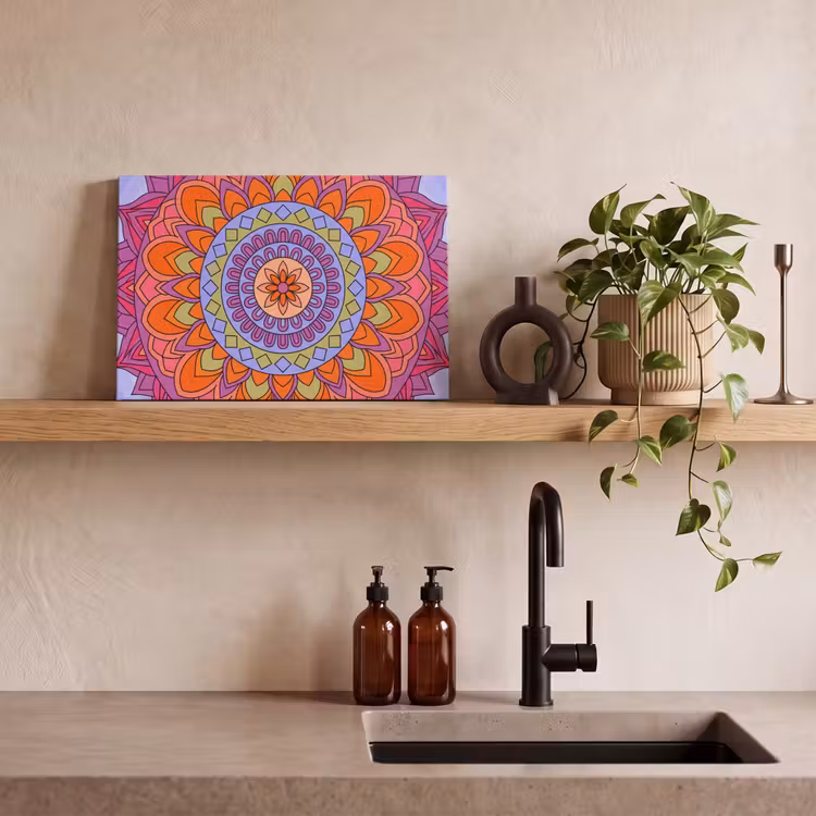 Mandala - Cirkel - Abstract - Kleurrijk - Patroon canvas 2cm klein -sfeer3