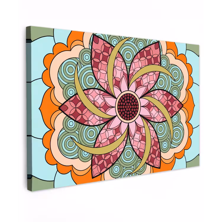 Mandala - Geometrisch - Kunst - Decoratief - Kleurrijk canvas 2cm klein -z3d