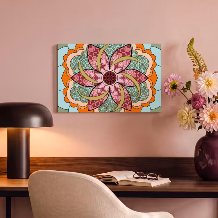 Mandala - Geometrisch - Kunst - Decoratief - Kleurrijk canvas 2cm klein -sfeer4