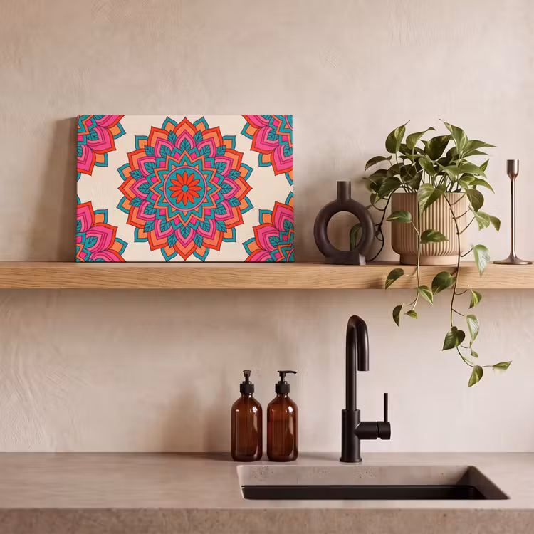 Mandala - Patroon - Abstract - Kleurrijk - Modern canvas 2cm klein -sfeer3