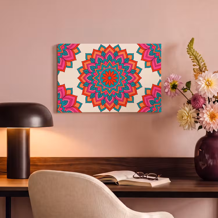 Mandala - Patroon - Abstract - Kleurrijk - Modern canvas 2cm klein -sfeer4