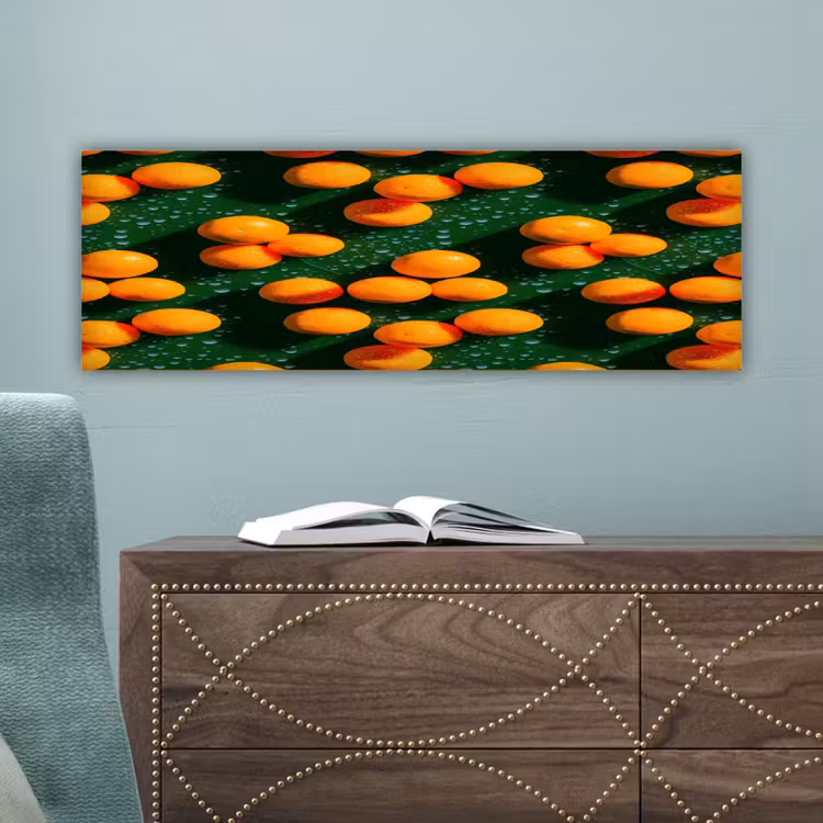 Mandarijn - Oranje - Druppels - Groen canvas 2cm klein 828 -sfeer4