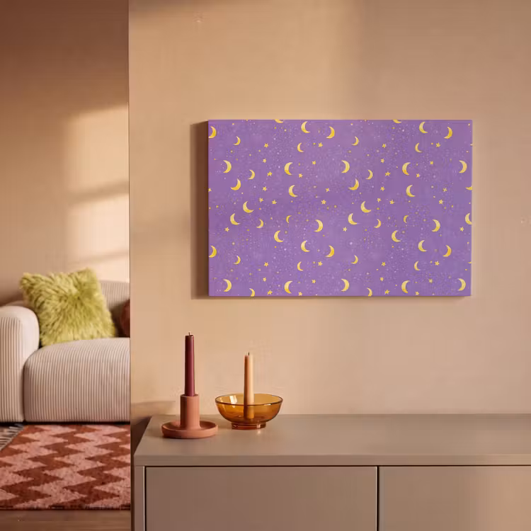 Manen - Sterren - Paars canvas 2cm klein 34 -sfeer1