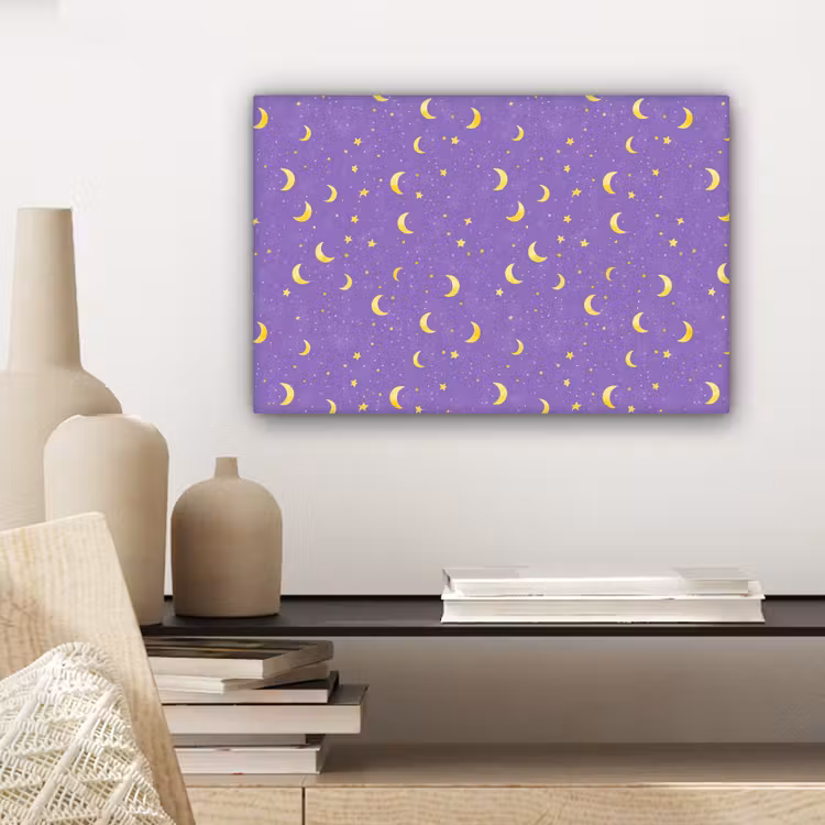 Manen - Sterren - Paars canvas 2cm klein 34 -sfeer6