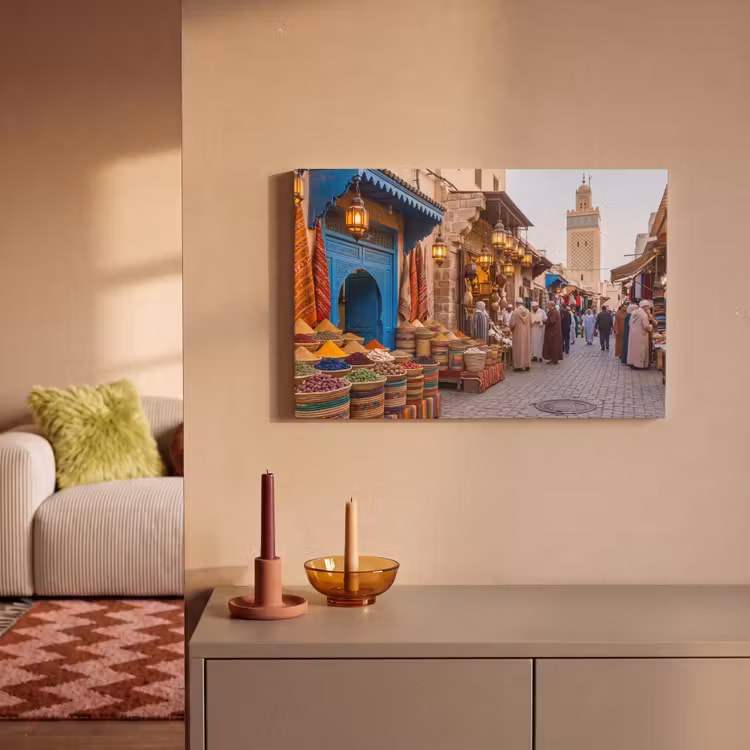 Canvas schilderij - Markt - Oosters - Kleurrijk - Markt - Oosters - Kleurrijk canvas 2cm klein