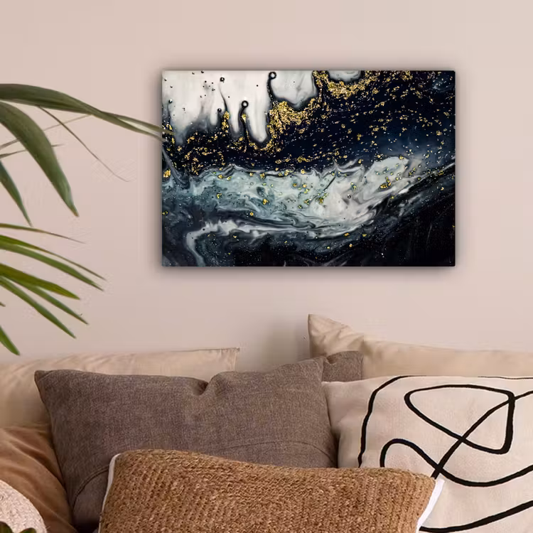 Marmer - Abstract - Goud - Luxe canvas 2cm klein -sfeer1