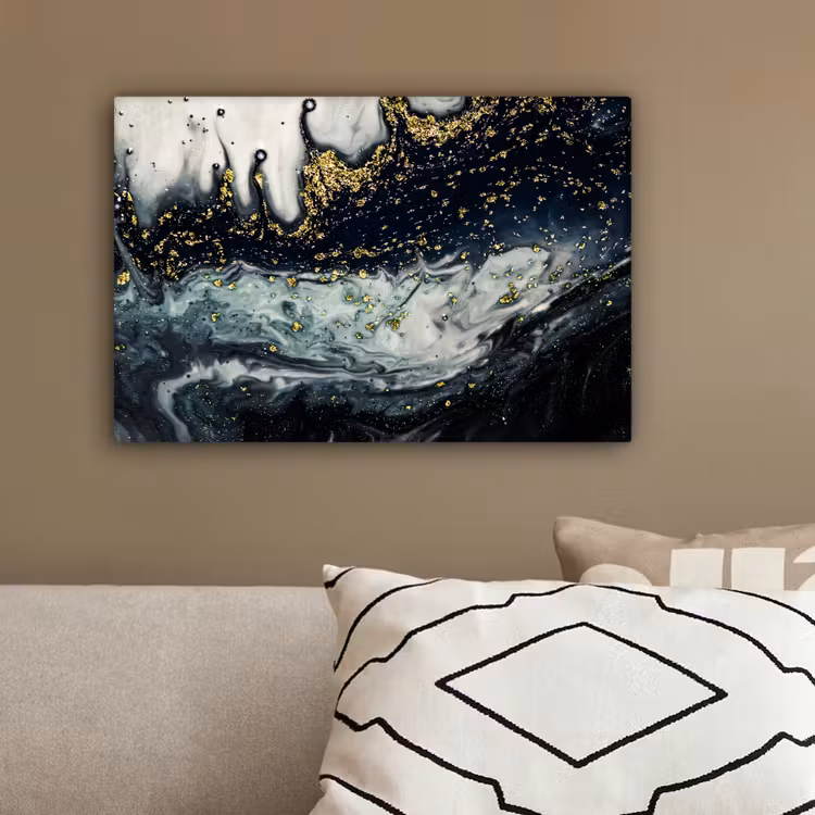 Marmer - Abstract - Goud - Luxe canvas 2cm klein -sfeer3