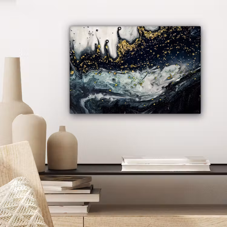 Marmer - Abstract - Goud - Luxe canvas 2cm klein -sfeer6