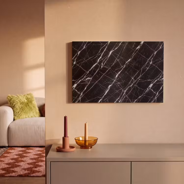 Marmer - Aders - Abstract - Zwart canvas 2cm klein -sfeer1