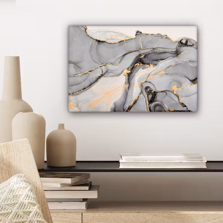 Marmer - Goud - Grijs canvas 2cm klein -sfeer6