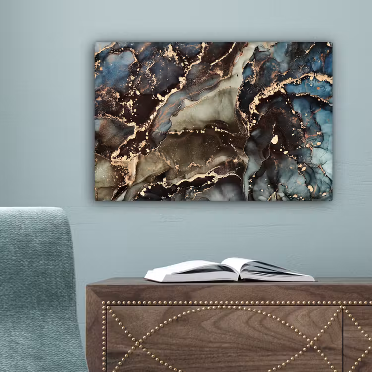 Marmer - Goud - Groen canvas 2cm klein -sfeer4