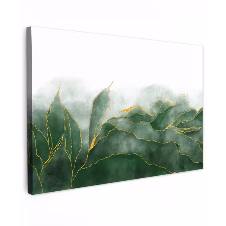 Marmer - Groen - Luxe - Goud - Marmerlook canvas 2cm klein -z3d