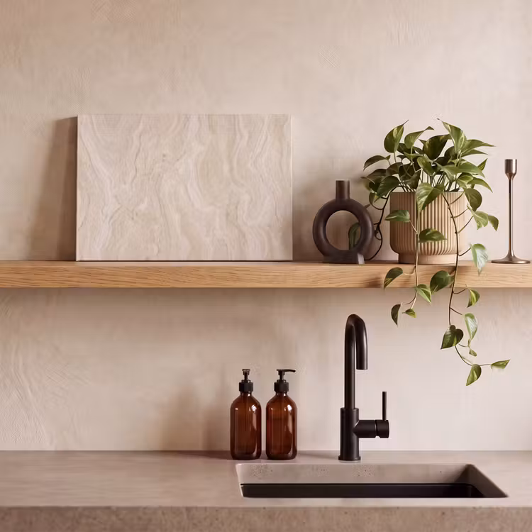 Marmer - Patroon - Beige - Steen - Abstract canvas 2cm klein -sfeer3