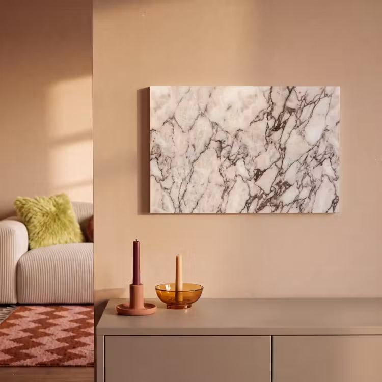 Marmer - Textuur - Abstract - Wit - Bruin canvas 2cm klein -sfeer1