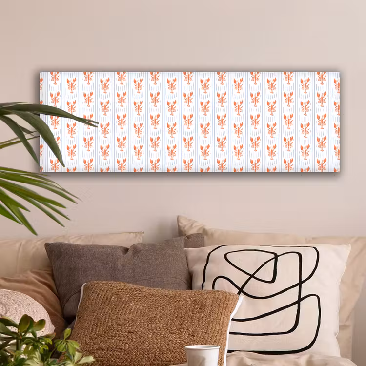 Zee - Kreeft - Oranje - Blauw canvas 2cm klein 828 -sfeer1