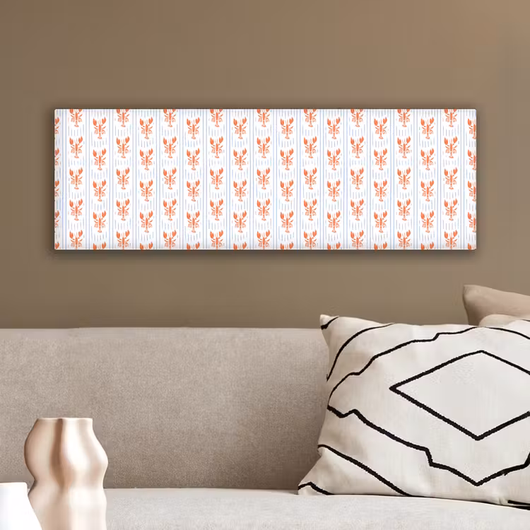 Zee - Kreeft - Oranje - Blauw canvas 2cm klein 828 -sfeer3