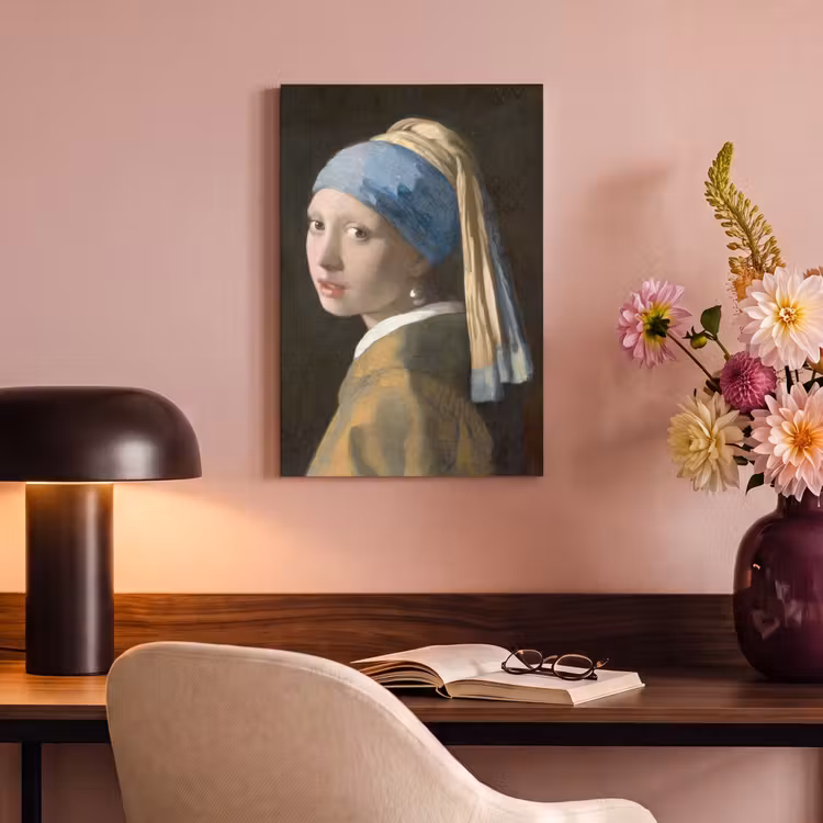 Meisje met de Parel - Schilderij van Johannes Vermeer canvas 2cm klein -sfeer4