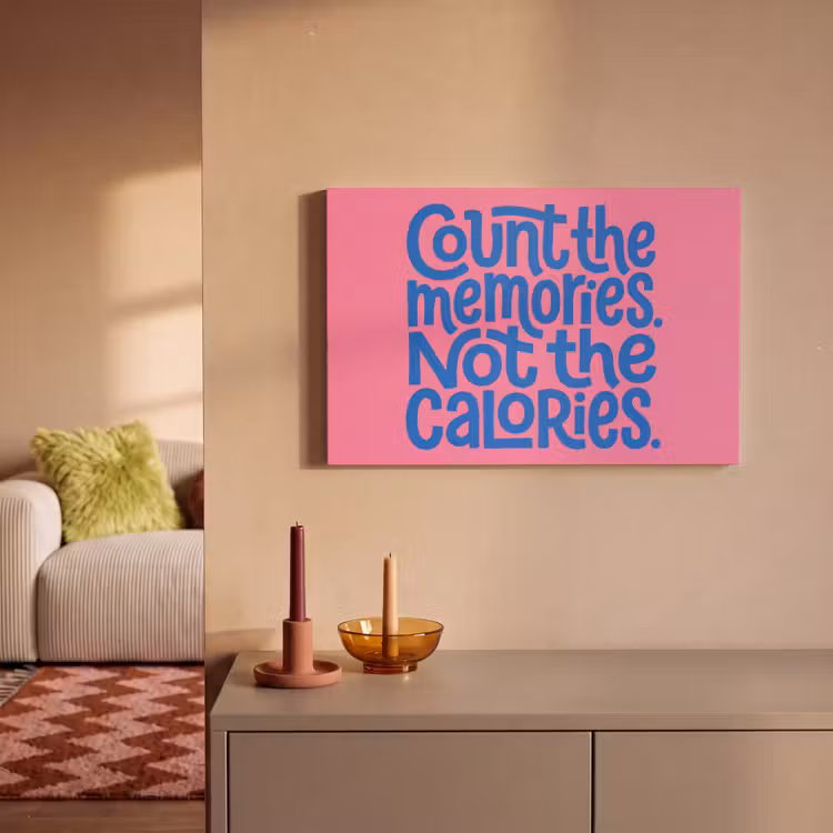 Memories - Roze - Blauw - Quote canvas 2cm klein -sfeer1