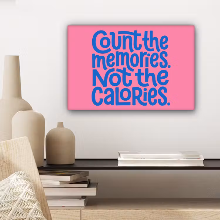 Memories - Roze - Blauw - Quote canvas 2cm klein -sfeer6