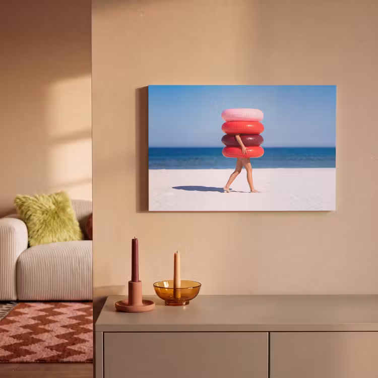 Mensen - Strand - Zomer - Recreatie - Kleurrijk canvas 2cm klein -sfeer1